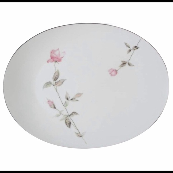 Style House Dawn Rose 15” Oval Serving Platter - Picture 1 of 2